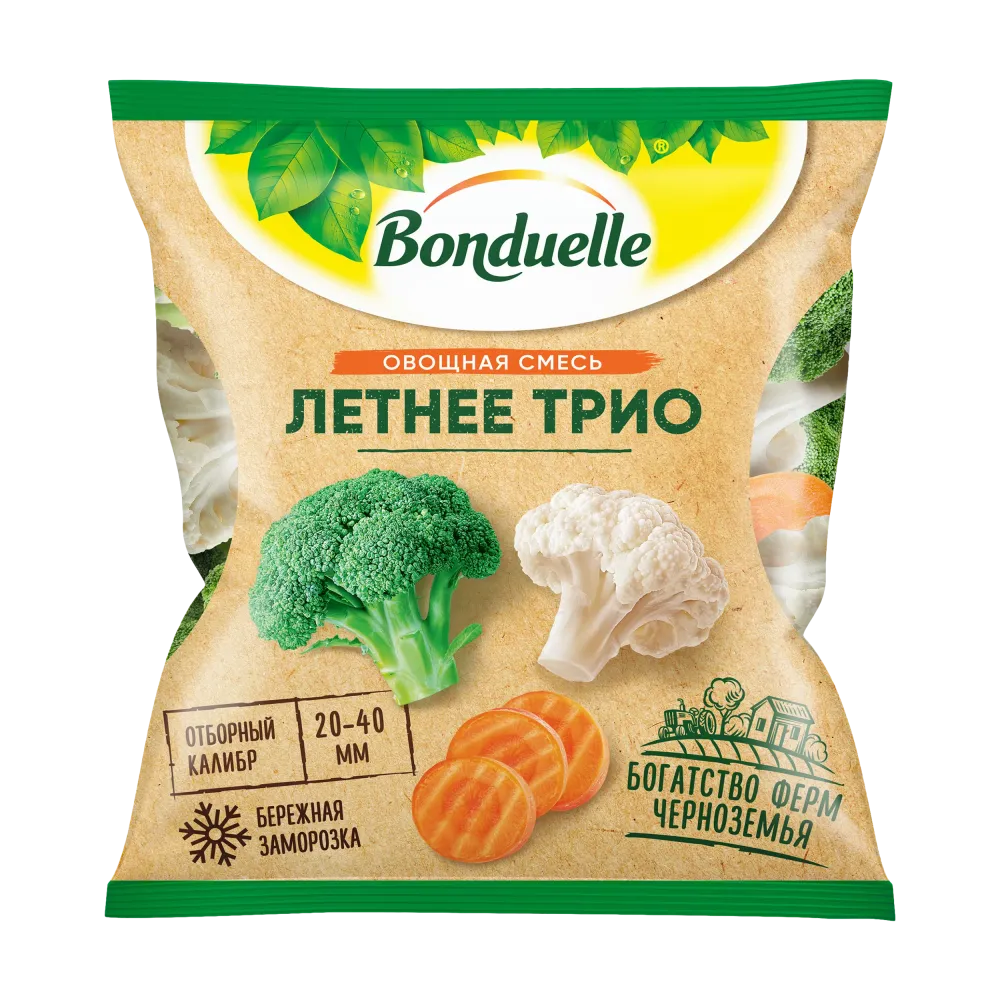 Bonduelle Жазғы трио тоңазытылған көкөніс қоспасы, 400 г