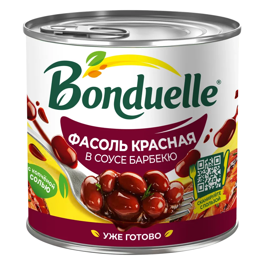 Классикалық барбекюге қосылған Bonduelle қызыл консервіленген үрме бұршағы, 400 г