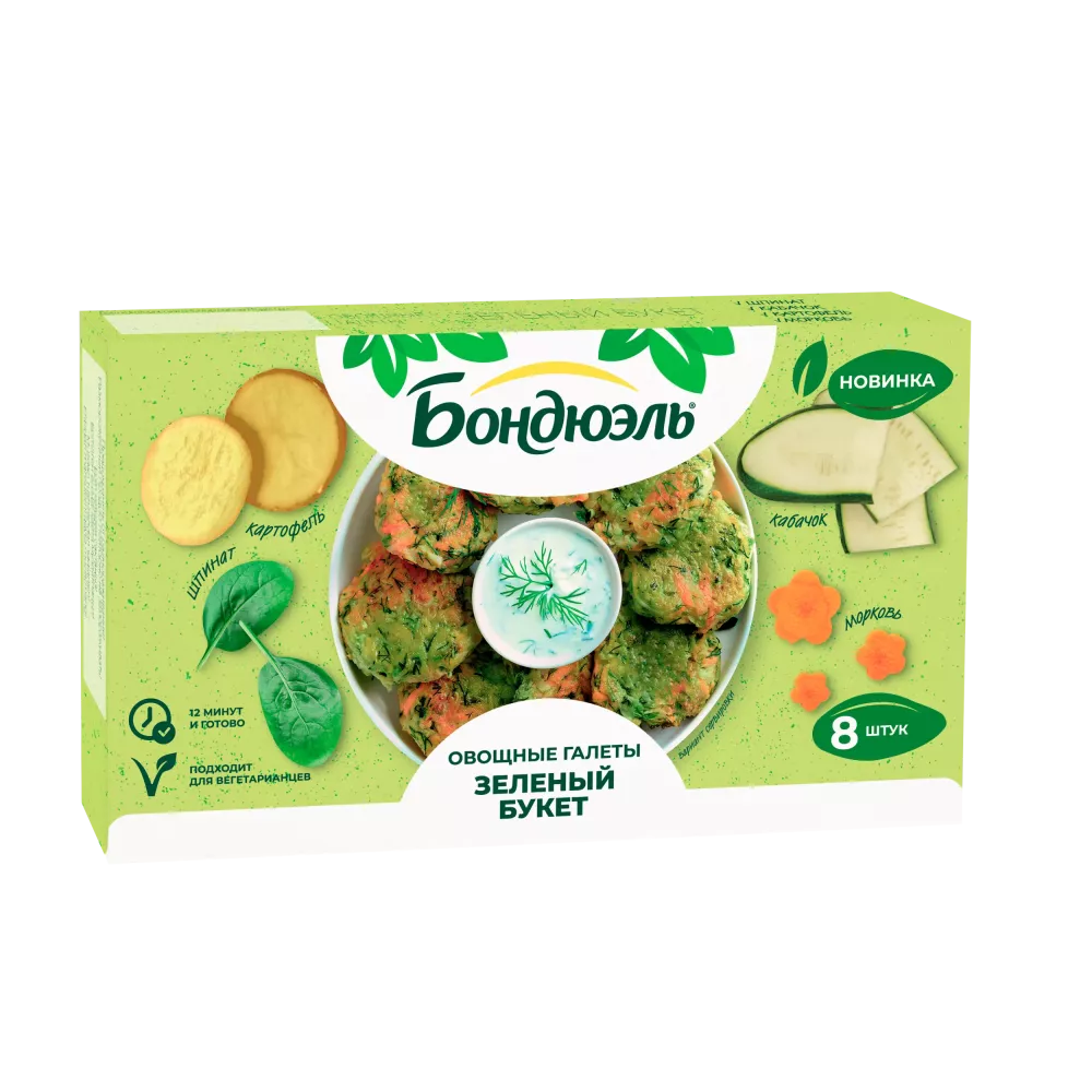 Bonduelle Жасыл шоқ көкөніс галеттері, 300 г