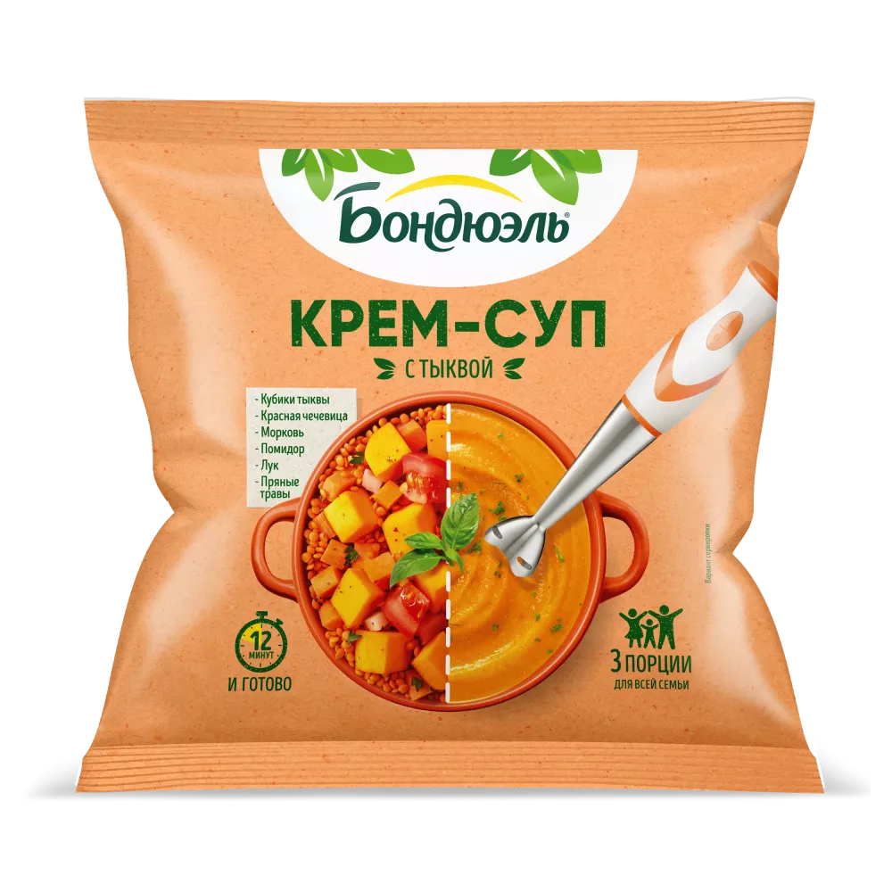 Bonduelle мұздатылған көкөністері, асқабақ қосылған крем-көже, 350 г