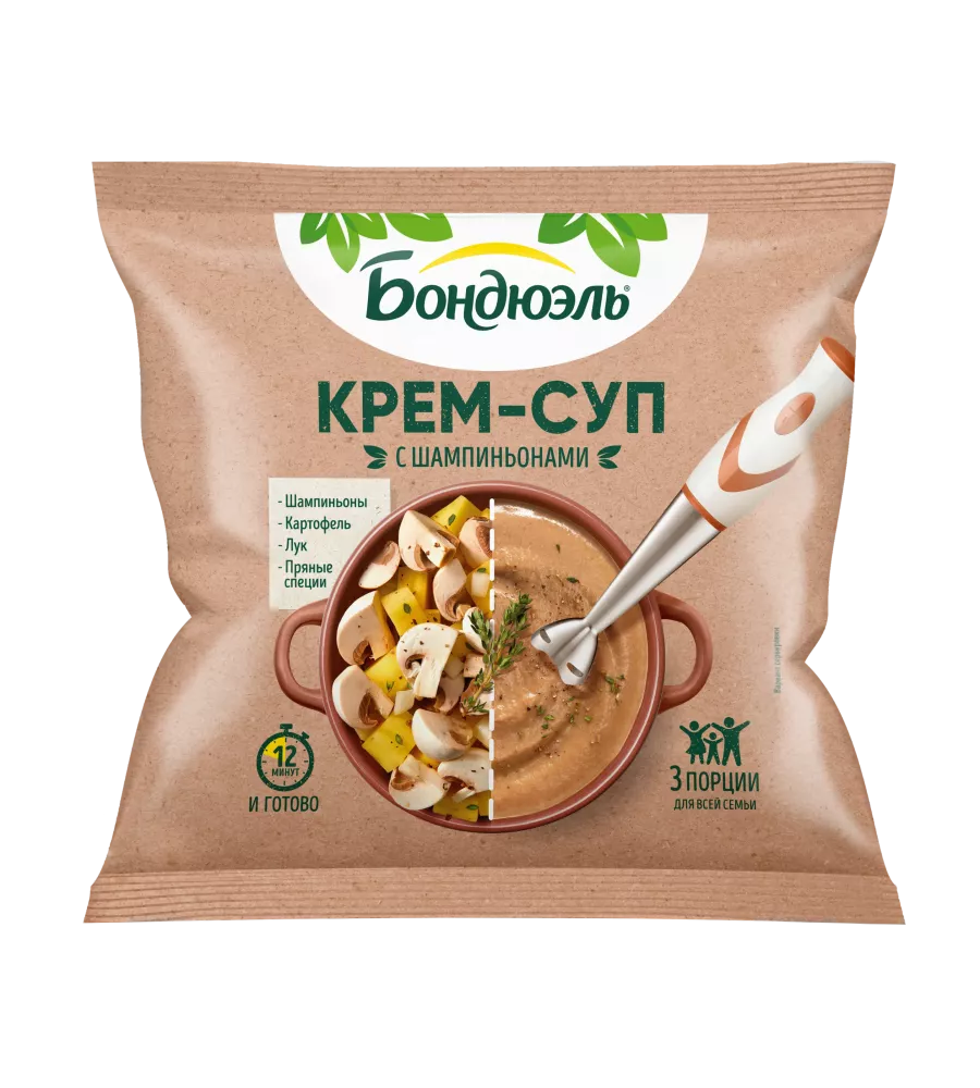 Bonduelle мұздатылған көкөністері, қозықұйрықтар қосылған крем-көже, 350 г