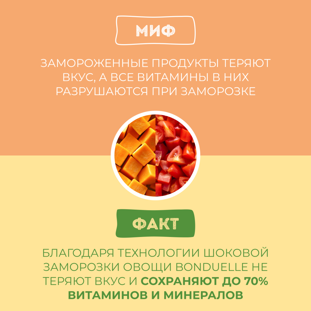 Овощи замороженные Бондюэль, крем-суп с тыквой, 350 г