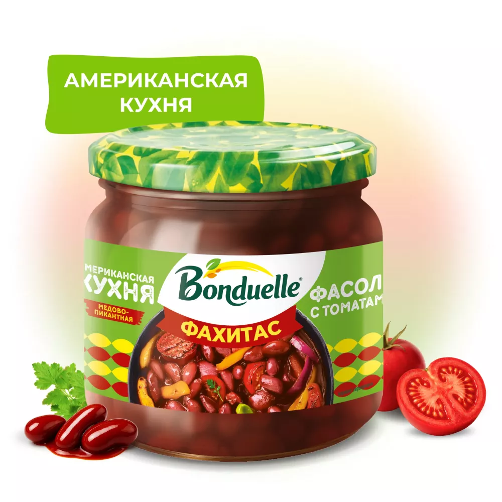 Bonduelle Фасоль красная в соусе с томатами "Фахитас" 350 мл