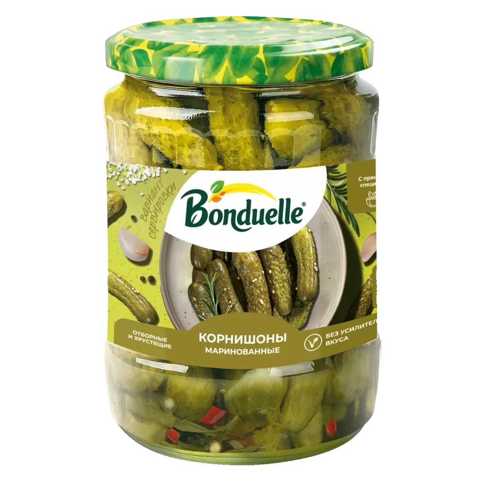 Bonduelle маринадталған қиярлары, корнишондар, 540 г