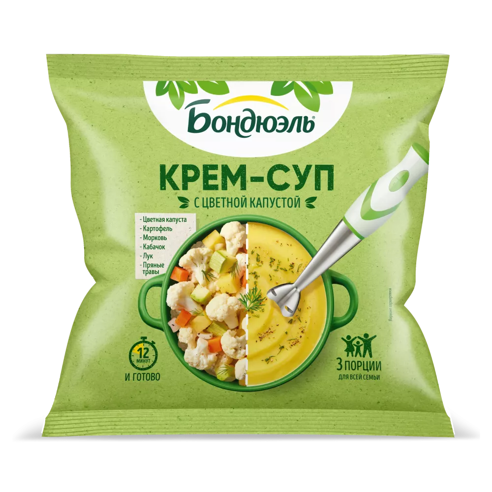 Bonduelle мұздатылған көкөністері, түсті орамжапырақ қосылған крем-көже, 350 г
