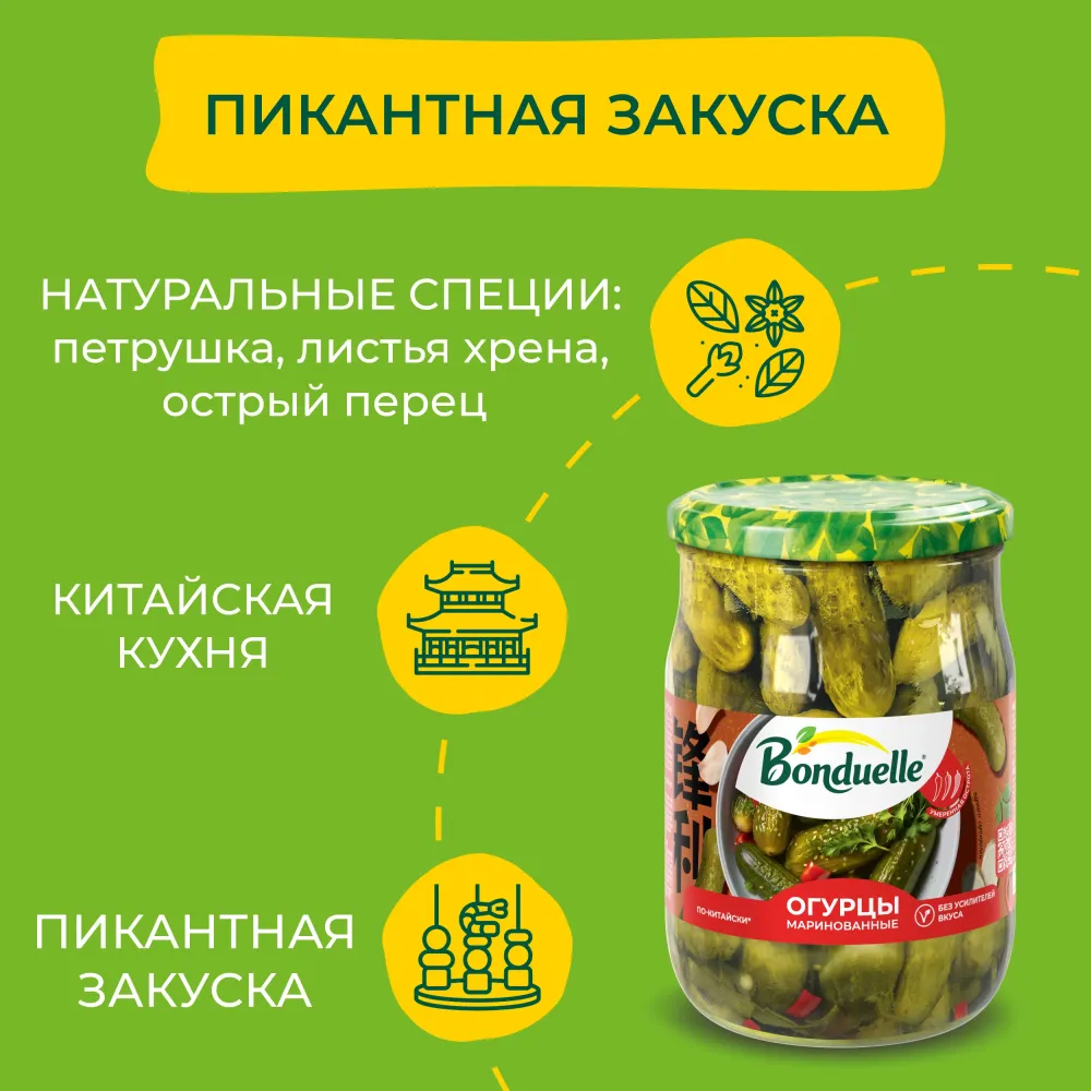 Bonduelle Огурцы маринованные по-китайски 500 мл