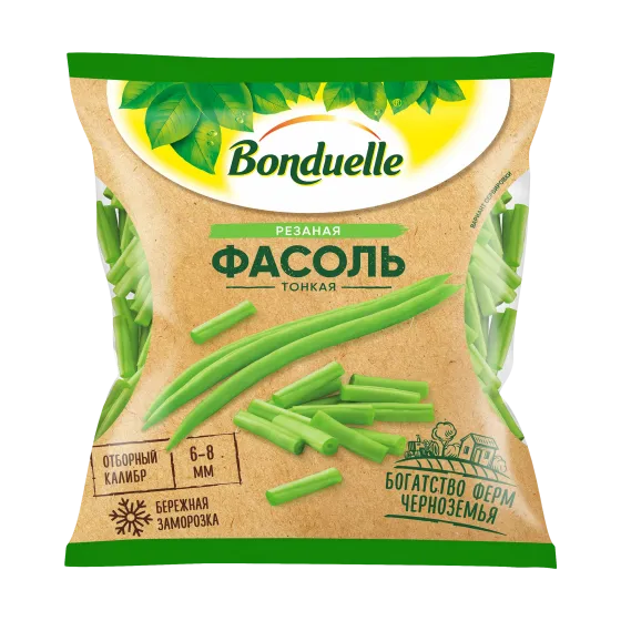 Bonduelle жіңішке, туралған мұздатылған үрме бұршағы, фермерлік, 400 г