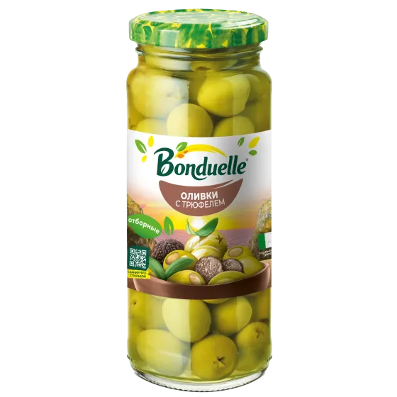 Трюфель қосылған Bonduelle сүйексіз көк зәйтүндері, 300 г