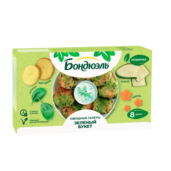 Bonduelle Жасыл шоқ көкөніс галеттері, 300 г