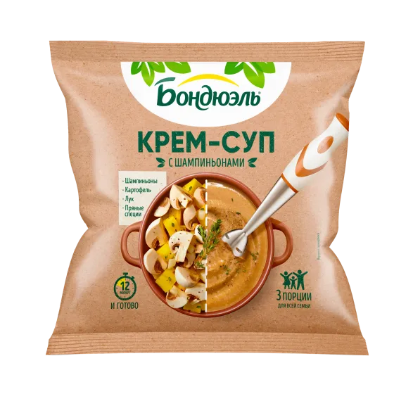 Bonduelle мұздатылған көкөністері, қозықұйрықтар қосылған крем-көже, 350 г