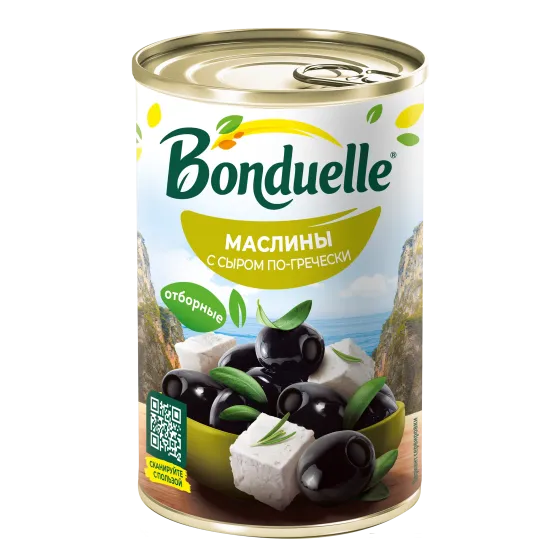 Маслины Bonduelle без косточки, с сыром по-гречески, 300 г