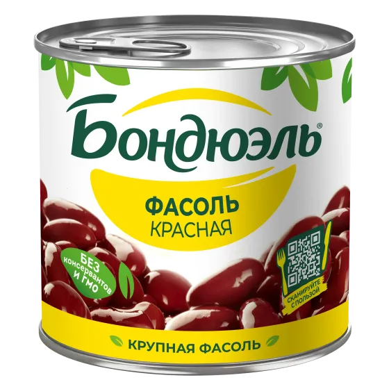 Фасоль консервированная Бондюэль красная «Классическая» 400 г
