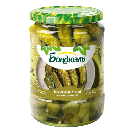 Огурцы маринованные Бондюэль, корнишоны, 540 г
