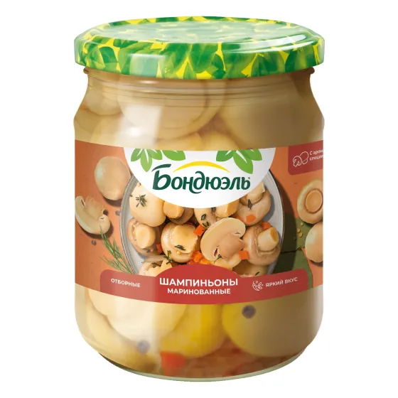 Шампиньоны маринованные Бондюэль, 500 г