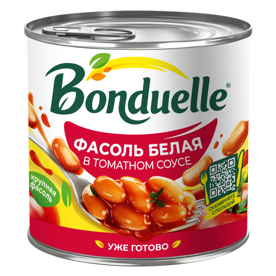 Фасоль консервированная Bonduelle, белая в томатном соусе, 400 г