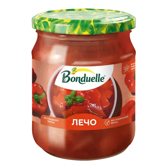 Bonduelle лечосы, қызанақ тұздығындағы бұрыш, 520 г