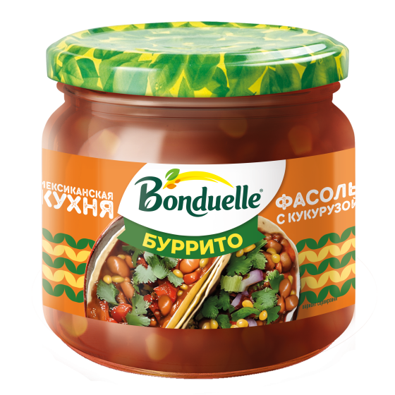 Фасоль красная Bonduelle с кукурузой по-мексикански в соусе "Буррито" 360 г