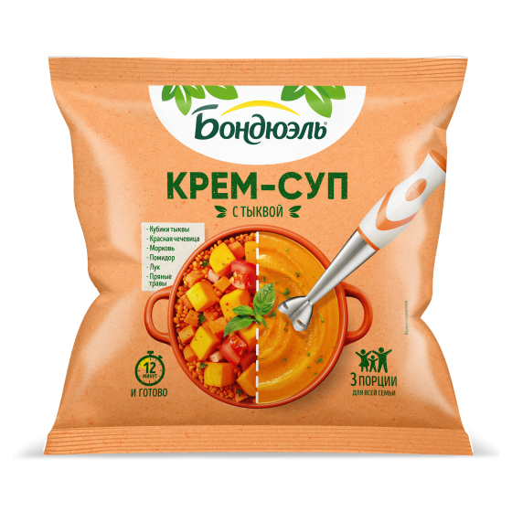 Bonduelle мұздатылған көкөністері, асқабақ қосылған крем-көже, 350 г